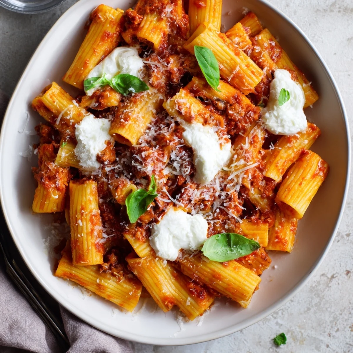 Slow cooker baked ziti bubbling with melted mozzarella and rich marinara sauce, perfect for family dinners.