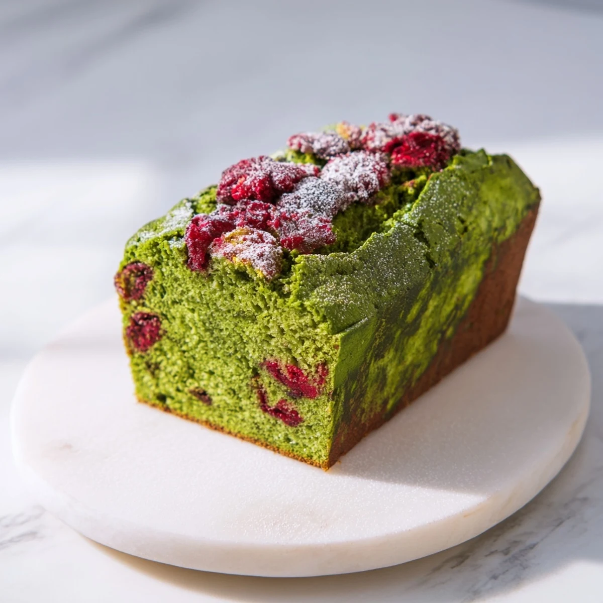 Red Green Matcha Marble Cake
