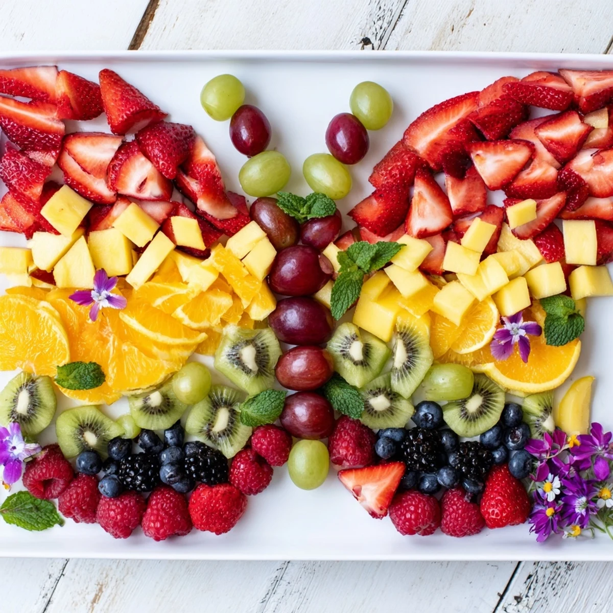 Imagine this beautiful Butterfly Bloom Fruit Board, overflowing with vibrant strawberries, grapes, and more.