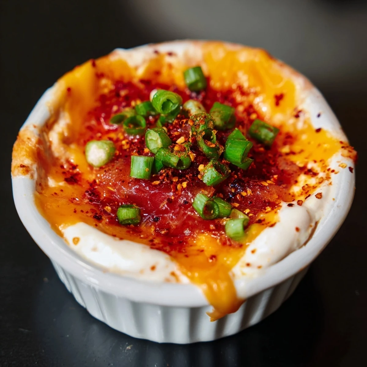 Enjoy a spicy Lava Flow Volcano Dip appetizer: a molten cheese dip with vibrant dippers for dipping.