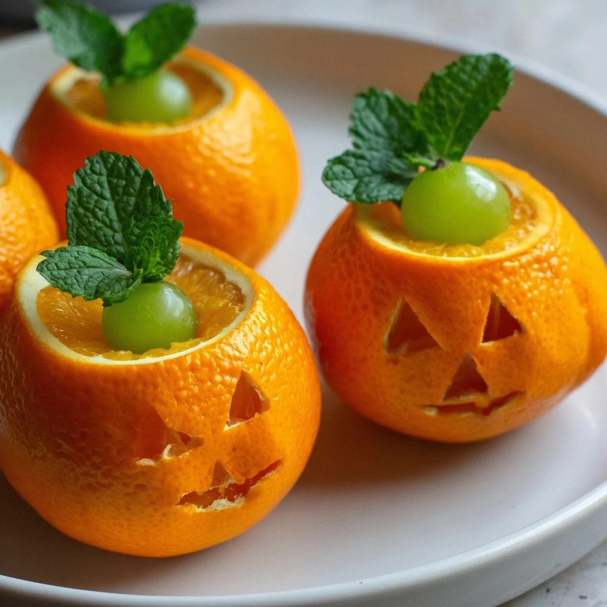 Vibrant Pumpkin Patch Orange Slices are arranged on a platter, showcasing a festive Halloween snack display.