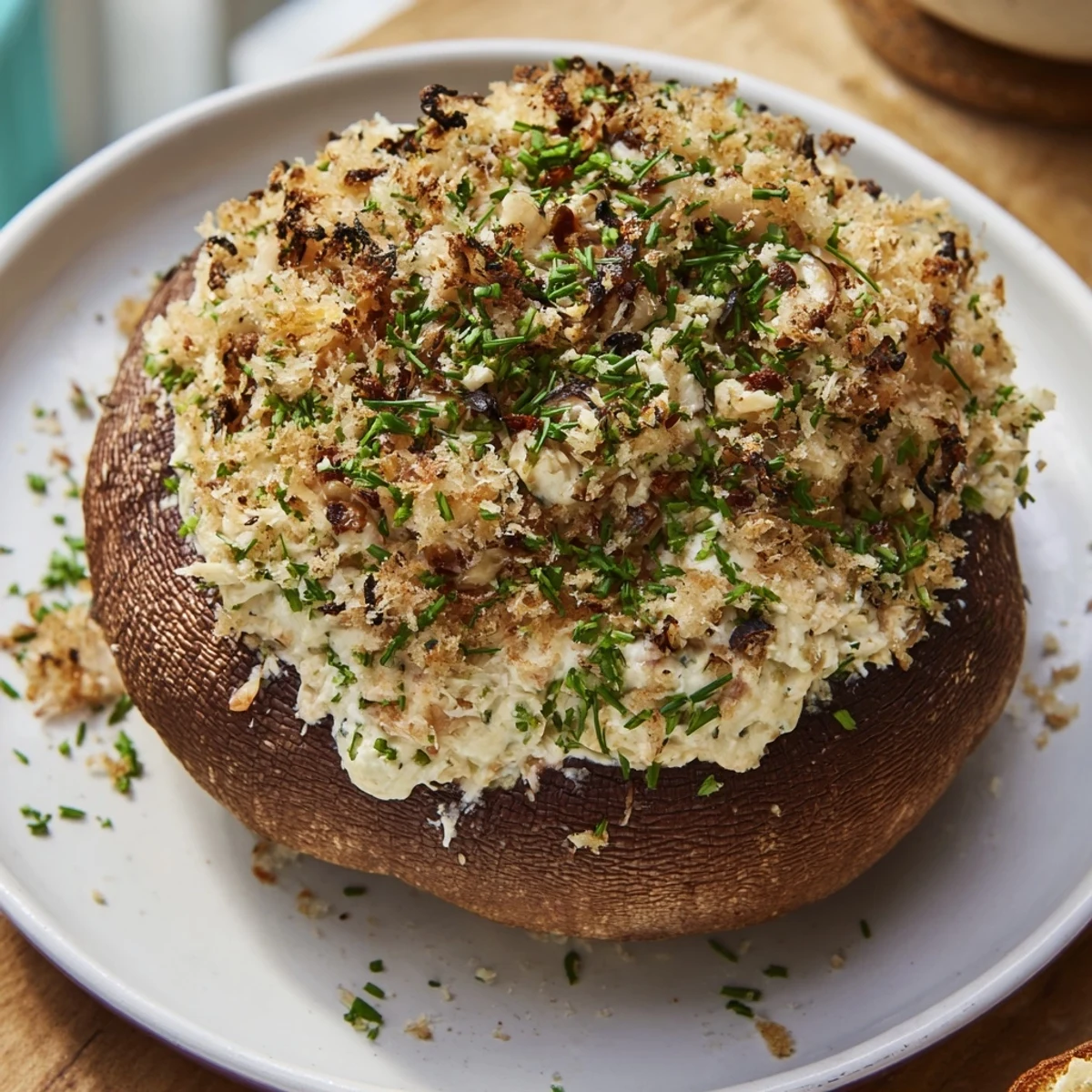 Image of golden-brown Stuffed Mushroom Caps arranged in a delicious ring for a party.