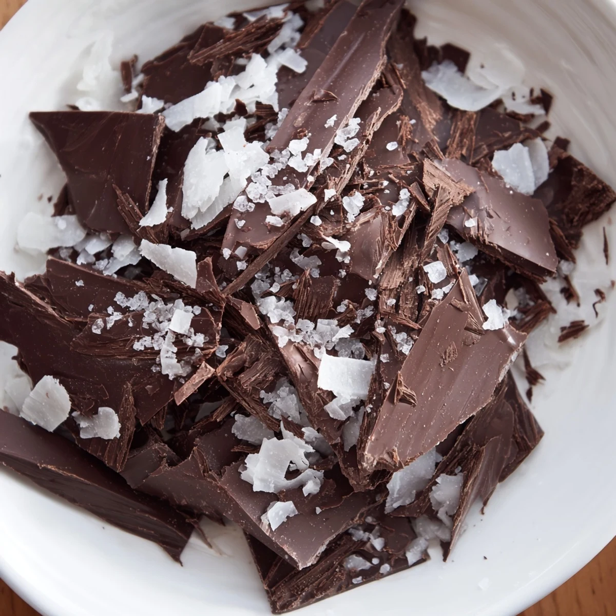 A beautiful presentation of Arctic Tundra, icy white chocolate and parmesan shards on wood.