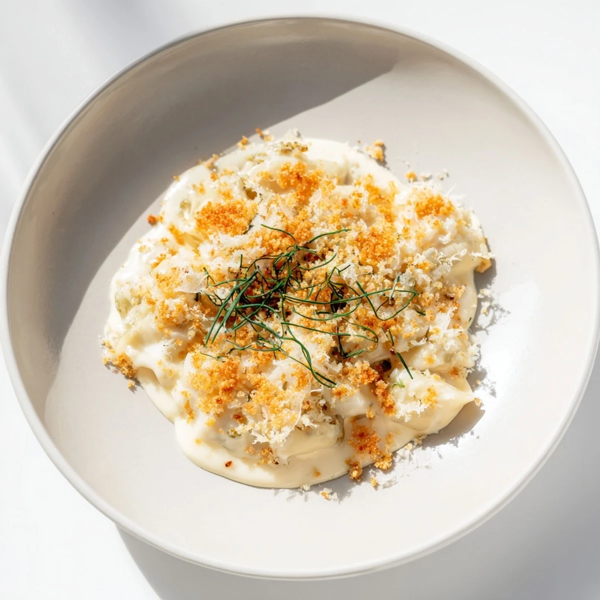 Creamy Cottage Cheese Mac and Cheese, with bubbly cheese and golden breadcrumb topping, looks delicious.