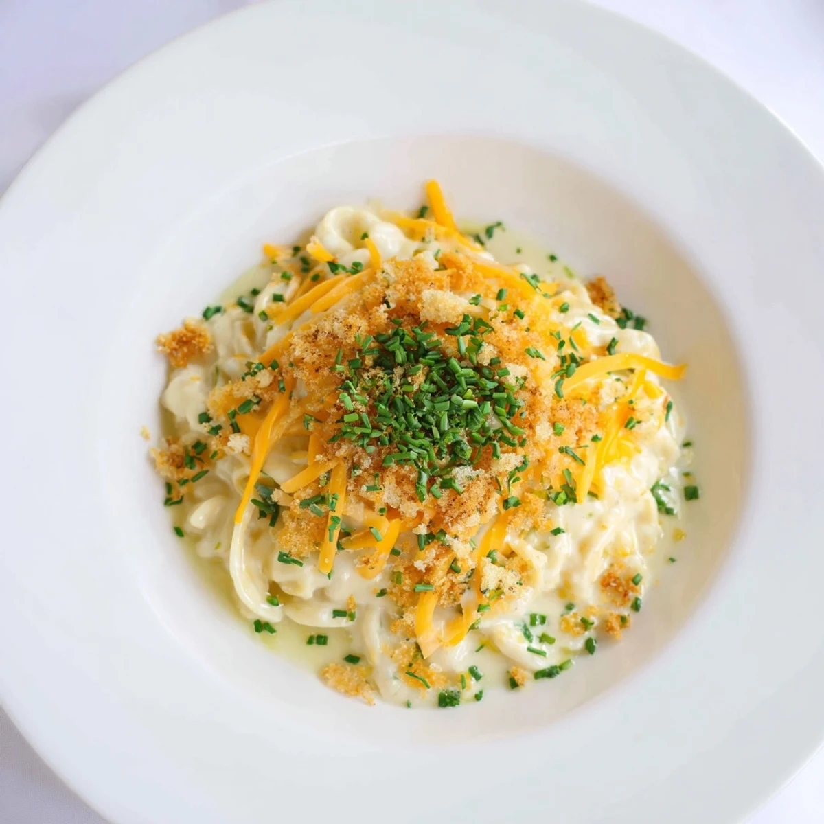 A close-up of piping hot Cottage Cheese Mac and Cheese, ready to be enjoyed as a family meal tonight.