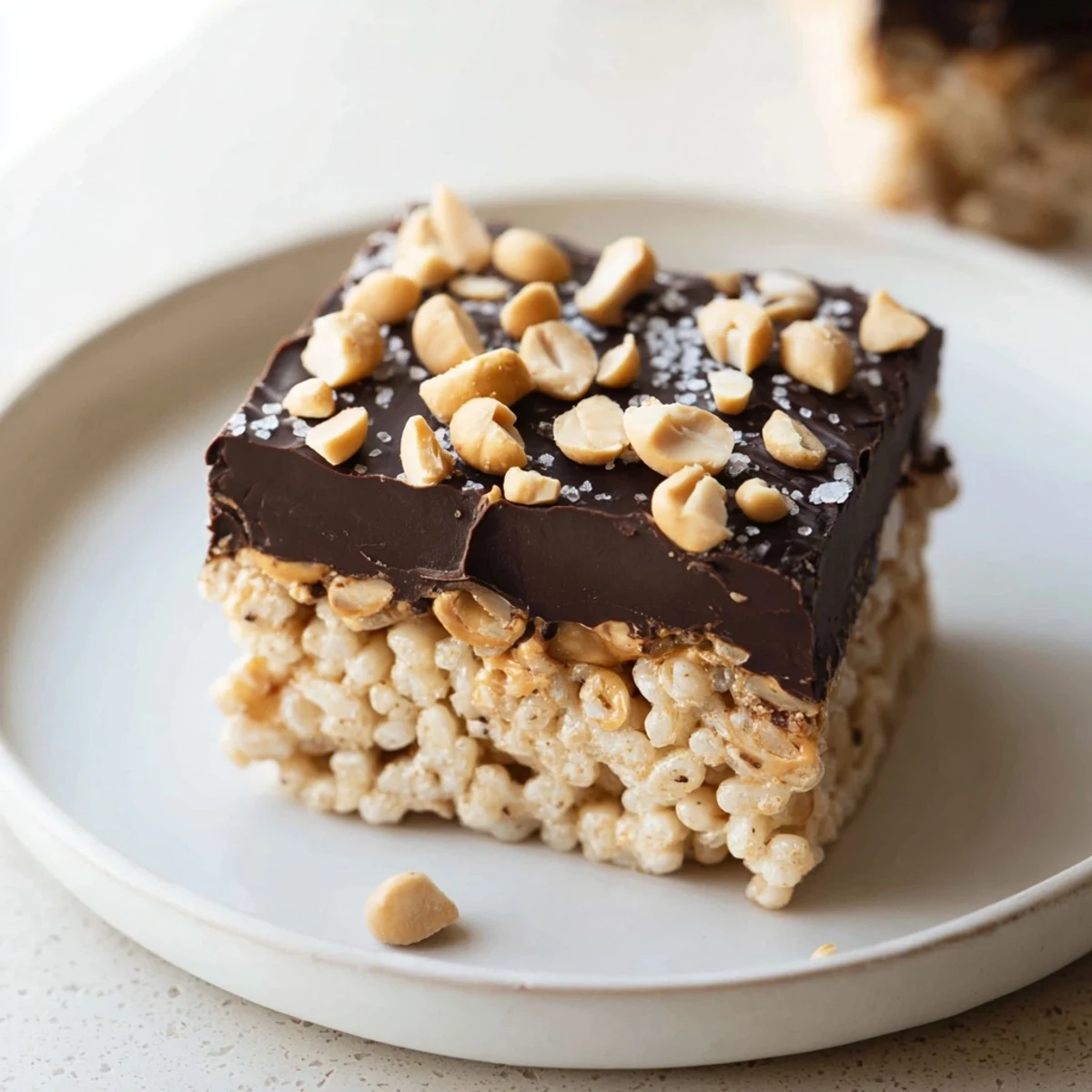 Frozen peanut butter chocolate rice cakes: a close-up photo of a crunchy, no-bake, gluten-free snack.