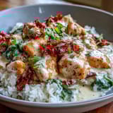 Creamy Tuscan Chicken Rice Skillet