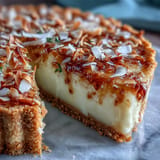 Zesty lime and sweet coconut filling nestled in a crisp graham cracker crust, garnished with whipped cream and toasted coconut.