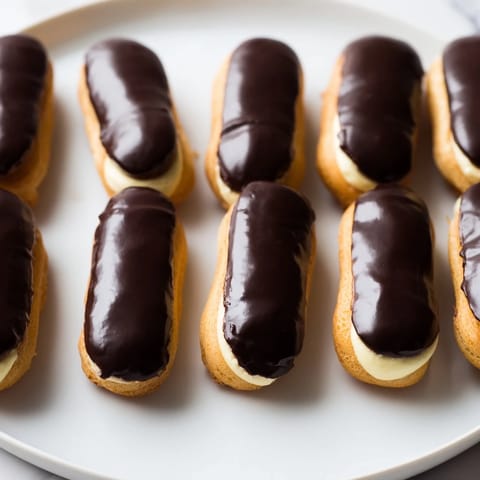 Mini Chocolate Éclairs Row