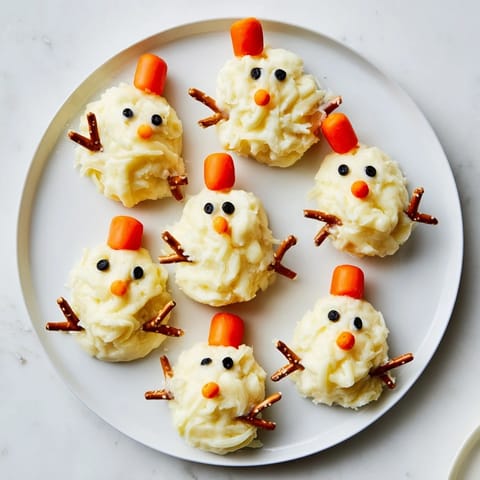 Melted Snowman Cheese Bites