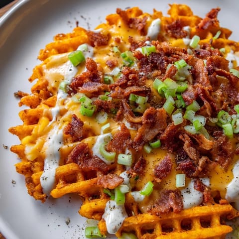 Golden, crisp Loaded Sweet Potato Fries topped with melted cheddar, perfect for sharing at mealtime.