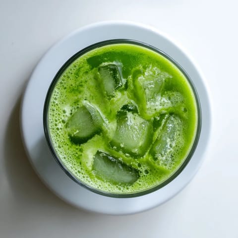 Bright green Cabbage and Kale Detox Juice in a mason jar, garnished with a lemon slice and celery stalk.