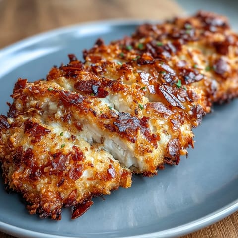 Crispy Parmesan-crusted chicken tenders with golden almond coating, served with tangy ranch slaw for a satisfying keto-friendly meal.  