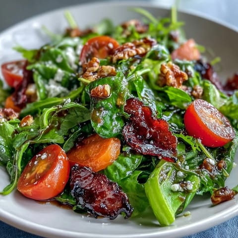 Vibrant spring greens tossed with honey mustard dressing, radishes, and carrots for a light, refreshing vegetarian lunch or side dish.  