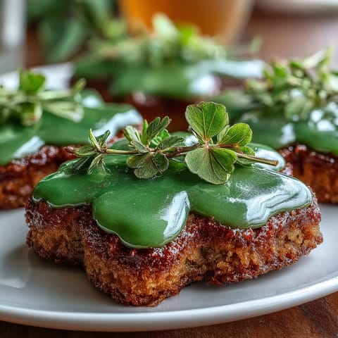 Buttery homemade sugar cookies cut into shamrocks and topped with glossy royal icing, a delightful holiday treat.  