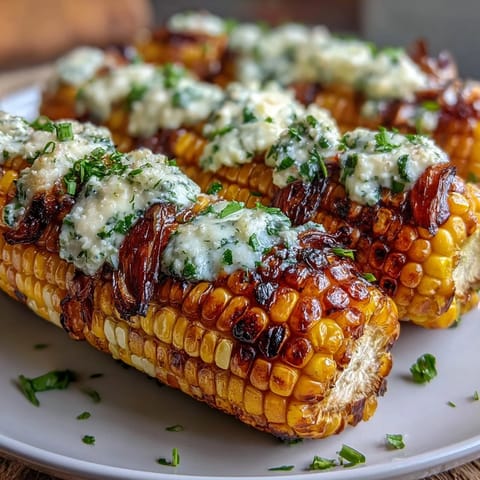 Grilled corn in foil with herb butter, golden and tender, bursting with fresh parsley, chives, and thyme aroma.