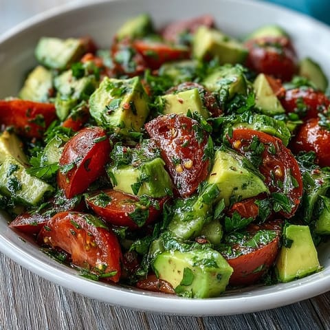 Cucumber Tomato Avocado Salad
