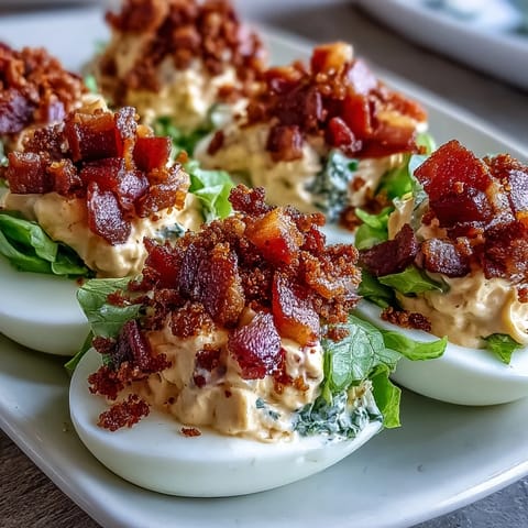 BLT Deviled Eggs Bacon Tomato