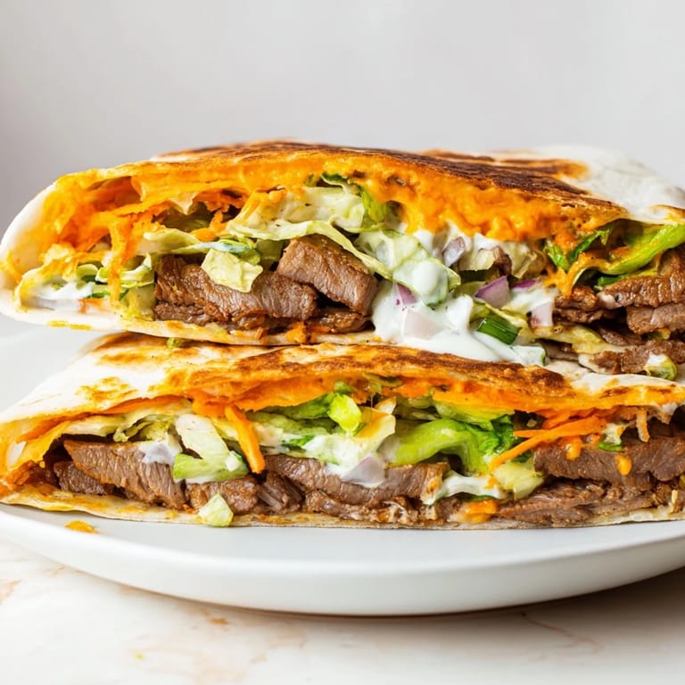 Savory Buffalo Turkey Christmas Wraps offer a festive mix of flavors and textures, ready to eat.