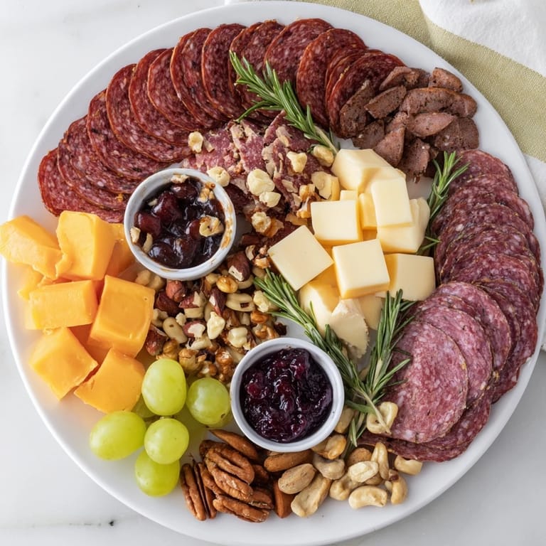 Salty venison and cheese on a rustic Deer Antler Charcuterie, perfect for sharing and savory bites.