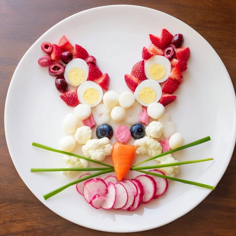 Get ready to serve a delicious Bunny Silhouette appetizer, featuring mozzarella, and radishes, perfect for a party.