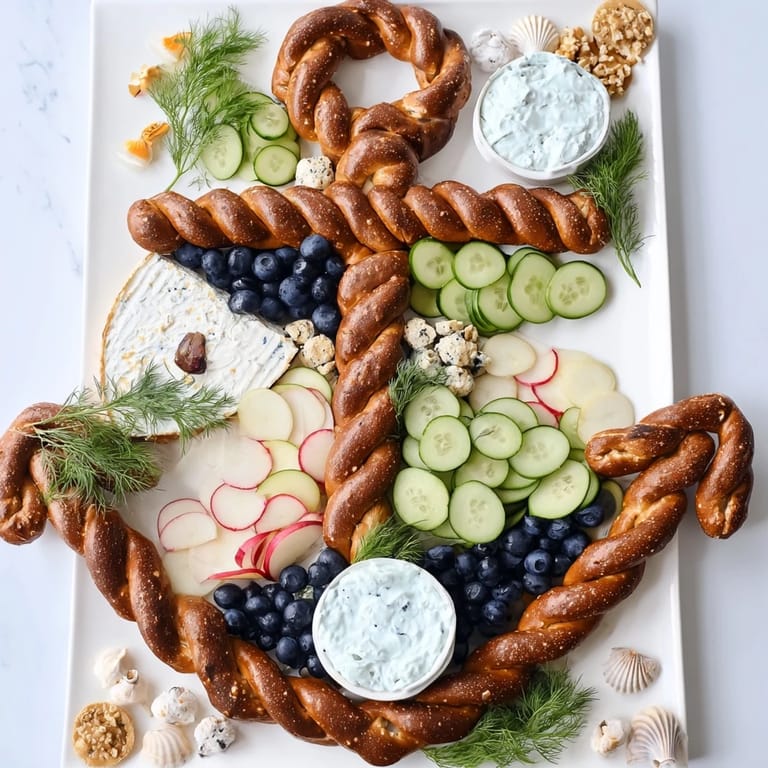 This Anchor Maritime Board recipe shows a stunning charcuterie presentation perfect for a party.