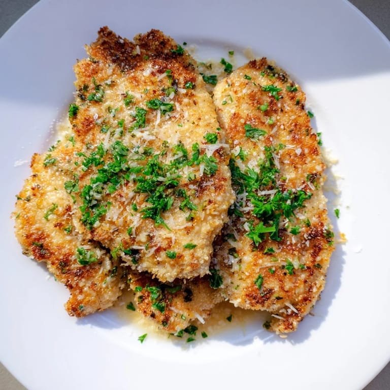 A close-up of the delicious crispy chicken with garlic cream sauce ready to be enjoyed.