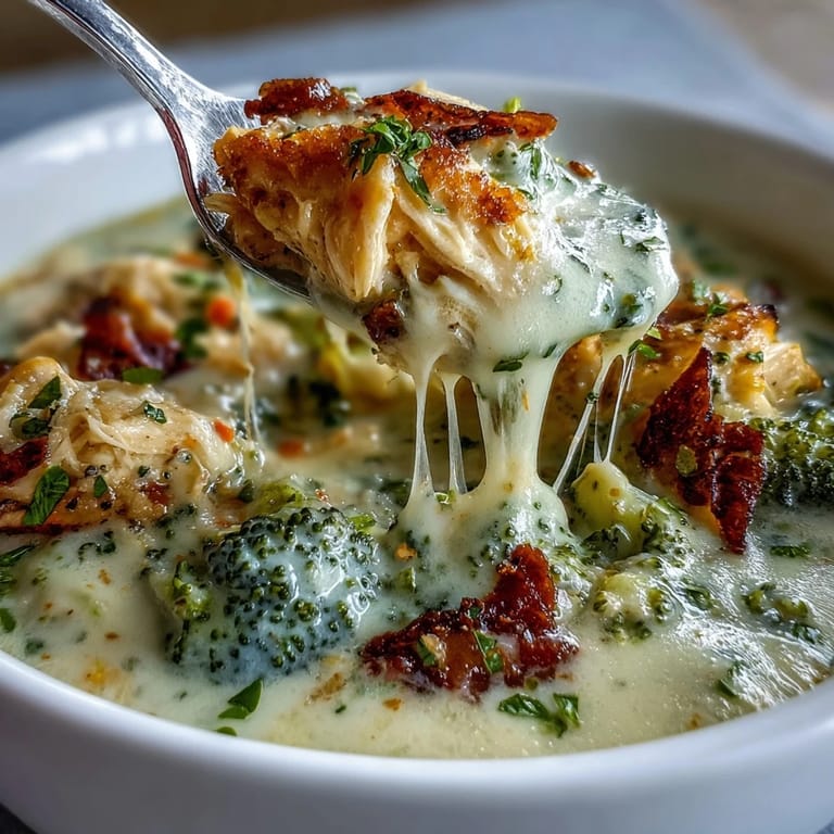 Vibrant Best Chicken Broccoli Cheddar Soup topped with sharp cheddar in a white bowl, a comforting lunch or dinner.