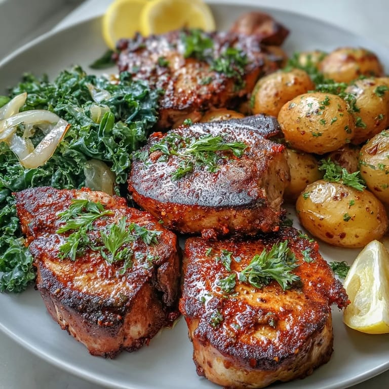 Lacinato kale sautées with shallots and lemon juice, served as a vibrant side.