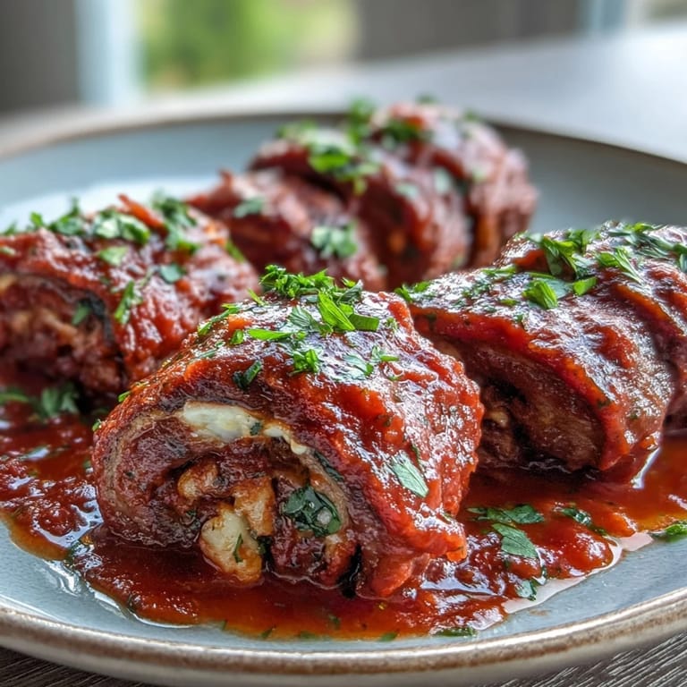 Tender beef topped with golden, crispy breadcrumbs and pecorino, garnished with fresh parsley, ready for a family-style Italian dinner.