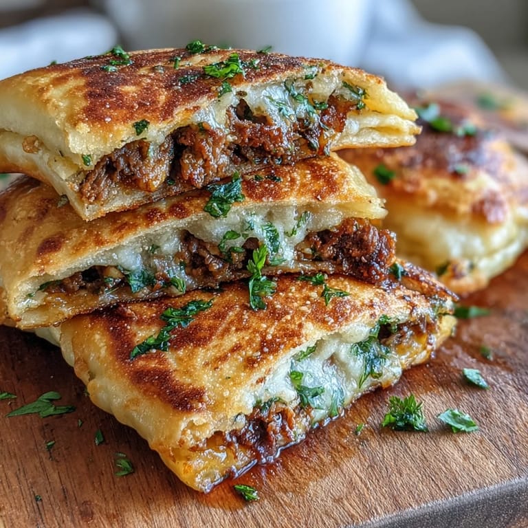 Freshly cooked Lebanese Arayes with crackling pita exterior, brushed with olive oil and ready to be enjoyed as a savory snack.