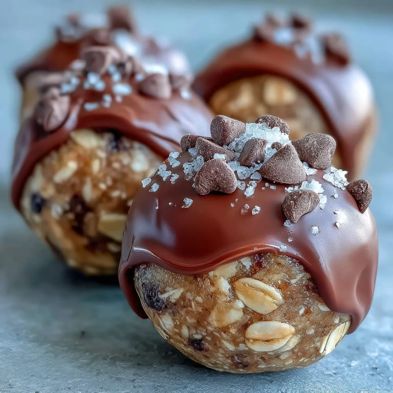 Stacked high on a small white plate, these Vegan Chocolate Peanut Butter Protein Balls are served alongside a tall glass of almond milk for a wholesome snack.
