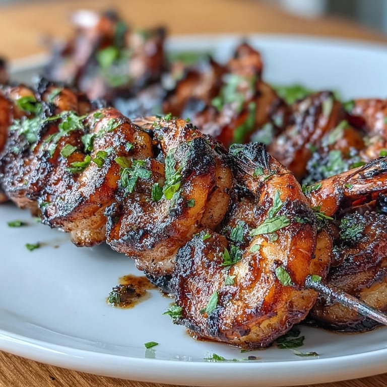 3. Spicy jerk seasoning shrimp skewers grilled to perfection, served over coconut rice with zesty lime for a bold Caribbean dish.