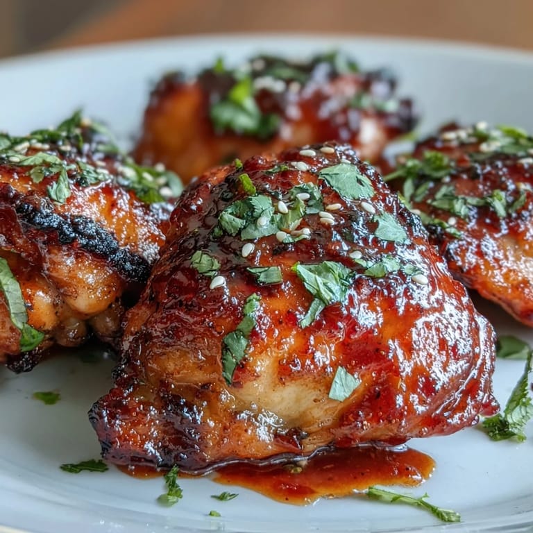 Sweet and spicy chili jam transforms simple chicken thighs into a caramelized, crowd-pleasing dinner with vibrant Asian-inspired flavors.