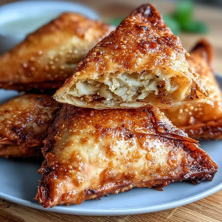 Flaky samosas packed with potatoes, peas, and carrots, air-fried to perfection and paired with mint chutney.