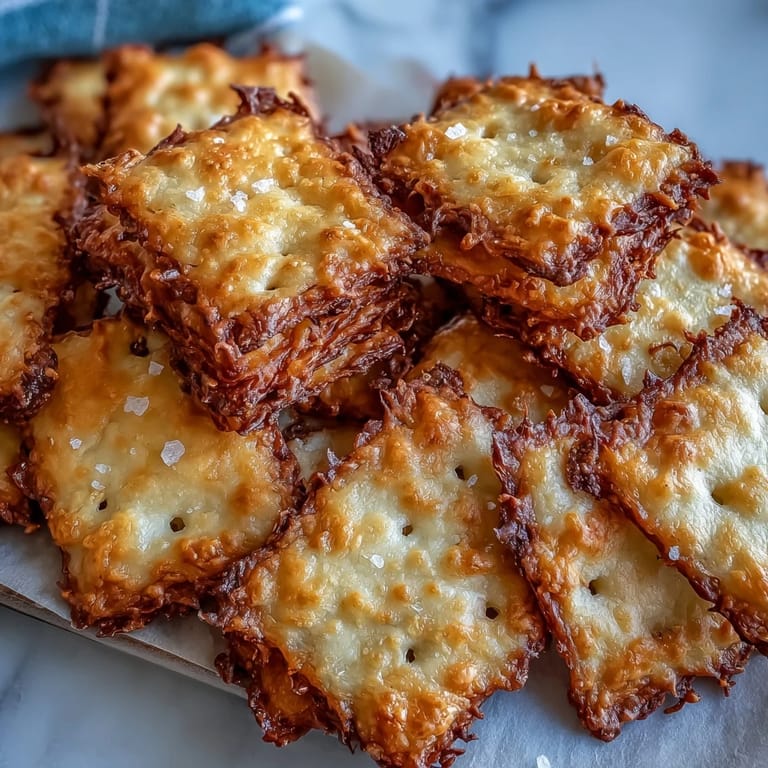 Irresistible homemade Cheez-Its featuring sourdough tang, zesty ranch seasoning, and flaky sea salt for ultimate crunch.
