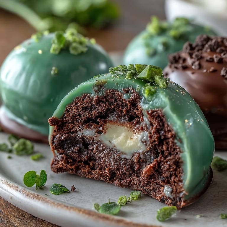 Creamy, chocolatey Lucky St. Patrick's Day Green Oreo Truffle Balls with vibrant green coating and festive sprinkles.