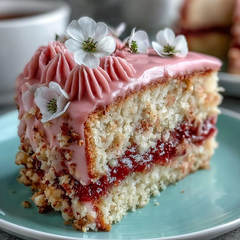 Delightful birthday cake featuring tender vanilla sponge and vibrant pastel buttercream flowers, ready to impress.