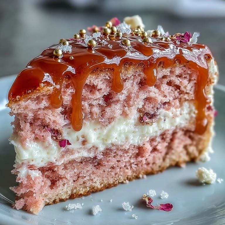 Decadent rosé wine cake with a luscious gold drip, perfect for celebrations.