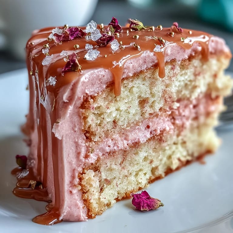 A stunning Bridal Shower Rosé Velvet Cake, adorned with edible gold accents.