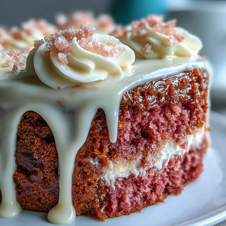 Decadent pink Rosé Velvet Cake, ready to impress at your next celebration.